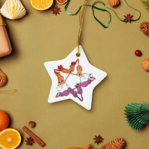 Sapphic Sigil Star Shaped Double-Sided Ceramic Ornament