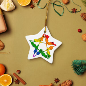 Purrism Pentacle Star Shaped Double-Sided Ceramic Ornament